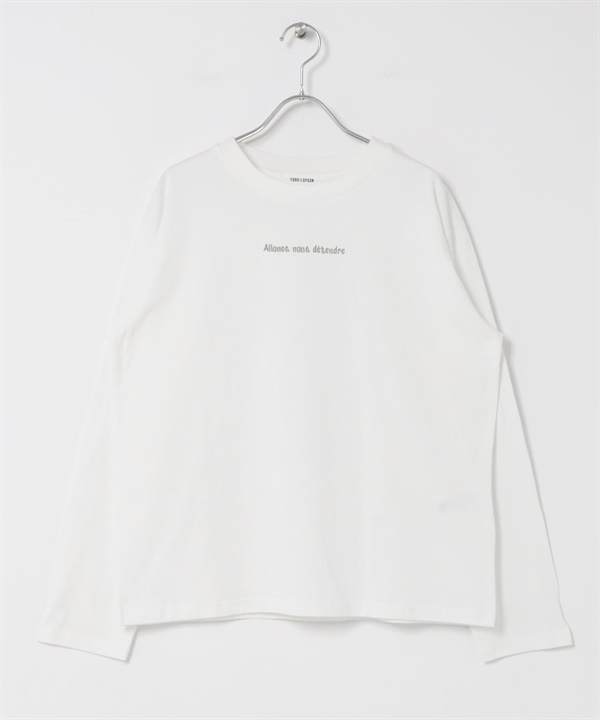 FORK&SPOON 發泡印花長袖T恤(米色x灰色-1-其他灰色)