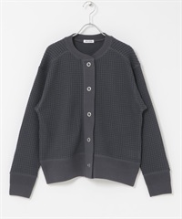 FORK&SPOON 華夫格開襟衫(炭灰色-1-CHARCOAL GRAY)