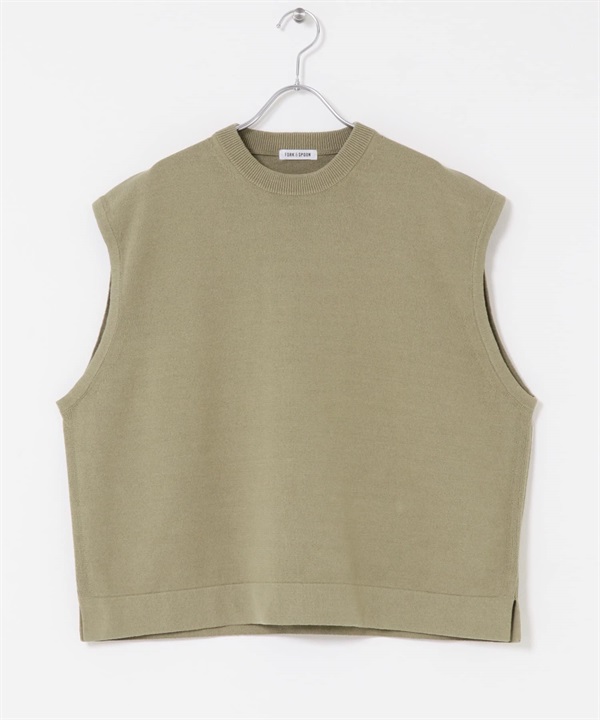 FORK&SPOON 圓領針織背心(膚色-1-BEIGE)