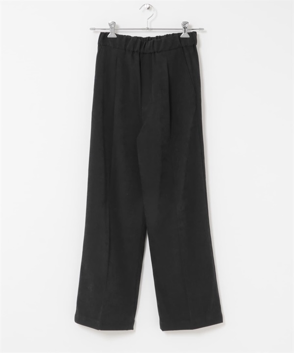 FORK&SPOON 仿麂皮長褲(墨黑色-1-其他黑色)