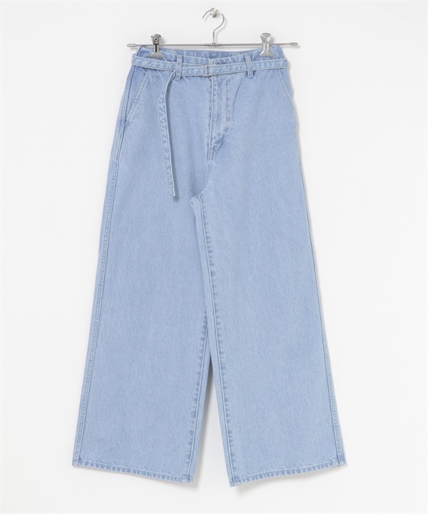 FORK&SPOON JF附腰帶寬鬆牛仔褲(藍色-1-BLUE)