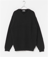 FORK&SPOON 棉混羊毛V領針織衫(黑色-4-BLACK)