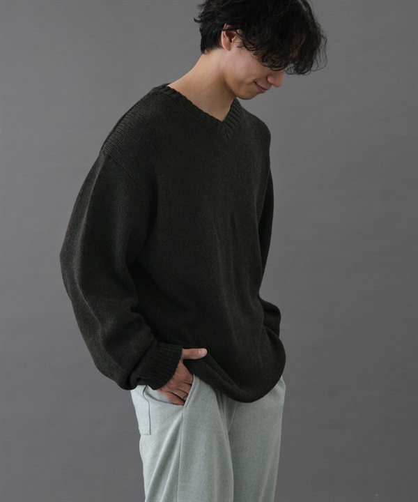 FORK&SPOON 棉混羊毛V領針織衫