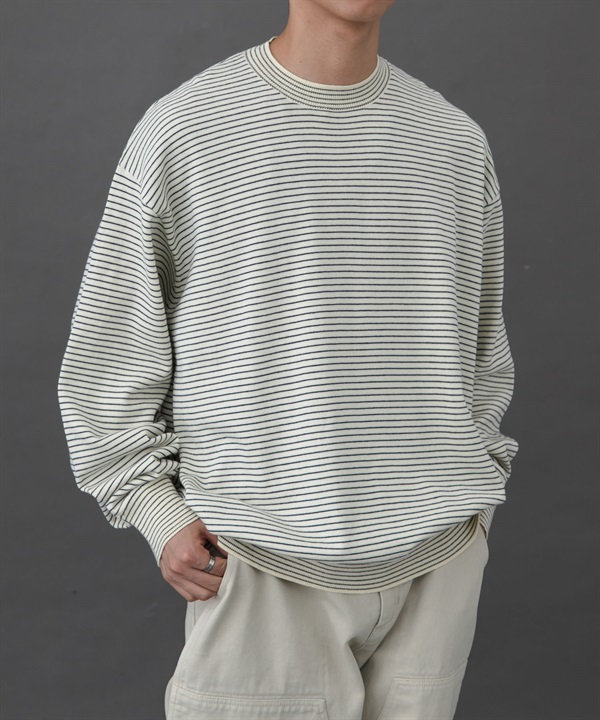 FORK&SPOON 橫紋圓領針織衫