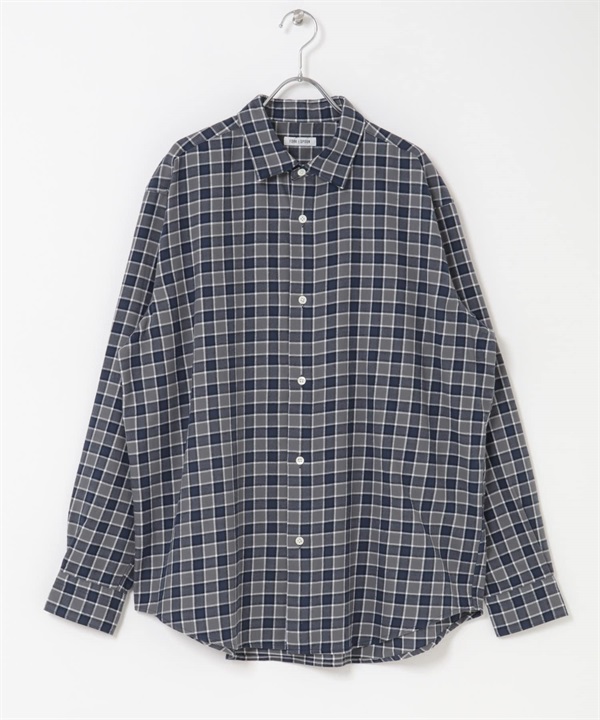 FORK&SPOON 法蘭絨格紋襯衫(藏青色-4-NAVY)