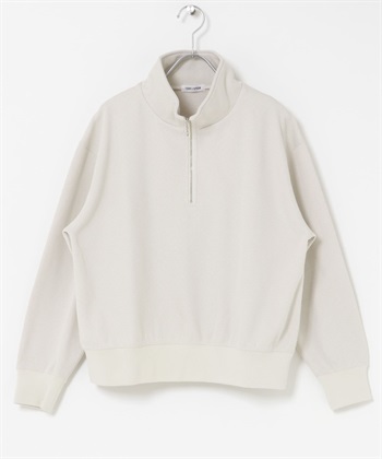 FORK&SPOON 半拉鍊華夫格上衣(象牙白-1-IVORY)