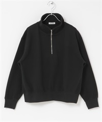 FORK&SPOON 半拉鍊華夫格上衣(黑色-1-BLACK)