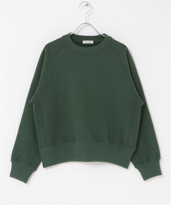 FORK&SPOON 再生棉裏起毛圓領上衣(深綠色-1-其他綠色)