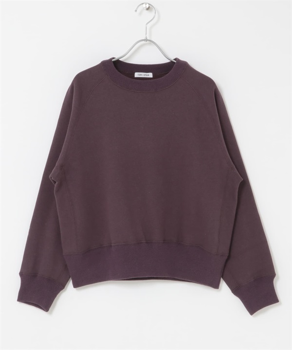 FORK&SPOON 再生棉裏起毛圓領上衣(深紫色-1-其他紫色)