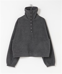 FORK&SPOON 壓扣高領刷毛套衫(炭灰色-1-CHARCOAL GRAY)