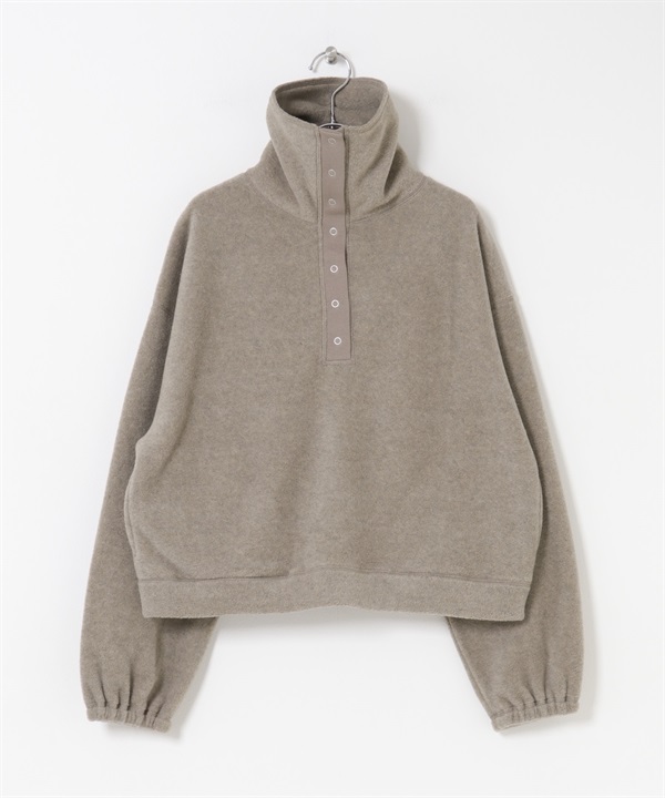 FORK&SPOON 壓扣高領刷毛套衫(摩卡色-1-MOCHA)