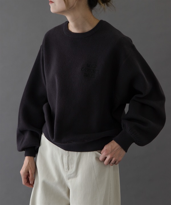 刺繡LOGO針織衫(藏青色-1-NAVY)