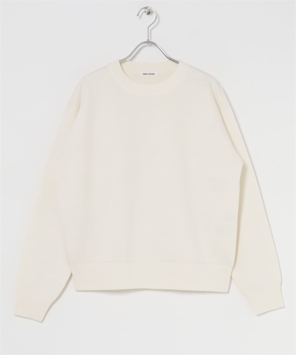 FORK&SPOON 米蘭羅紋圓領針織衫(象牙白-1-IVORY)