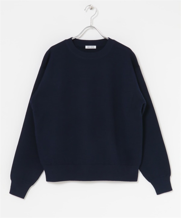 FORK&SPOON 米蘭羅紋圓領針織衫(藏青色-1-NAVY)