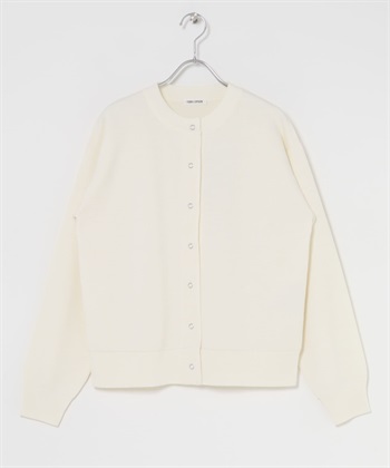 FORK&SPOON 米蘭羅紋圓領開襟衫(象牙白-1-IVORY)