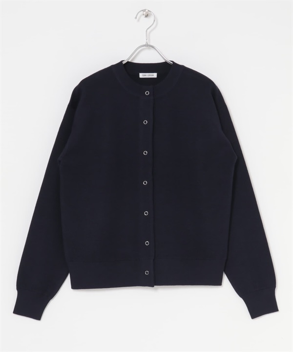 FORK&SPOON 米蘭羅紋圓領開襟衫(藏青色-1-NAVY)