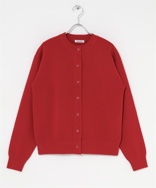 FORK&SPOON 米蘭羅紋圓領開襟衫(紅色-1-RED)