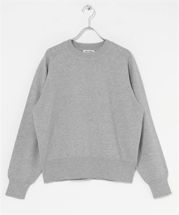 FORK&SPOON 棉混羊毛圓領針織衫(淺灰色-1-其他灰色)