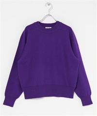 FORK&SPOON 棉混羊毛圓領針織衫(紫色-1-PURPLE)