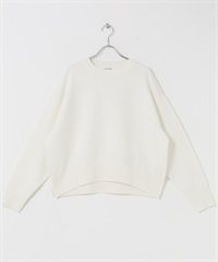 FORK&SPOON 雙面織物圓領針織衫(米色-1-OFF WHITE)