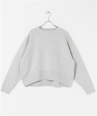 FORK&SPOON 雙面織物圓領針織衫(淺灰色-1-其他灰色)