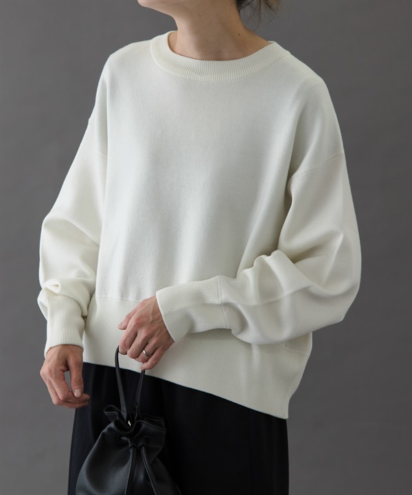 FORK&SPOON 雙面織物圓領針織衫