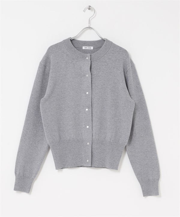 FORK&SPOON 圓領針織開襟衫(灰色-1-其他藍色)