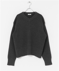 FORK&SPOON V領針織衫(炭灰色-1-CHARCOAL GRAY)