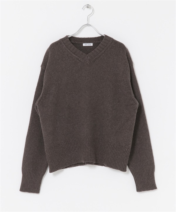 FORK&SPOON V領針織衫(棕色-1-BROWN)