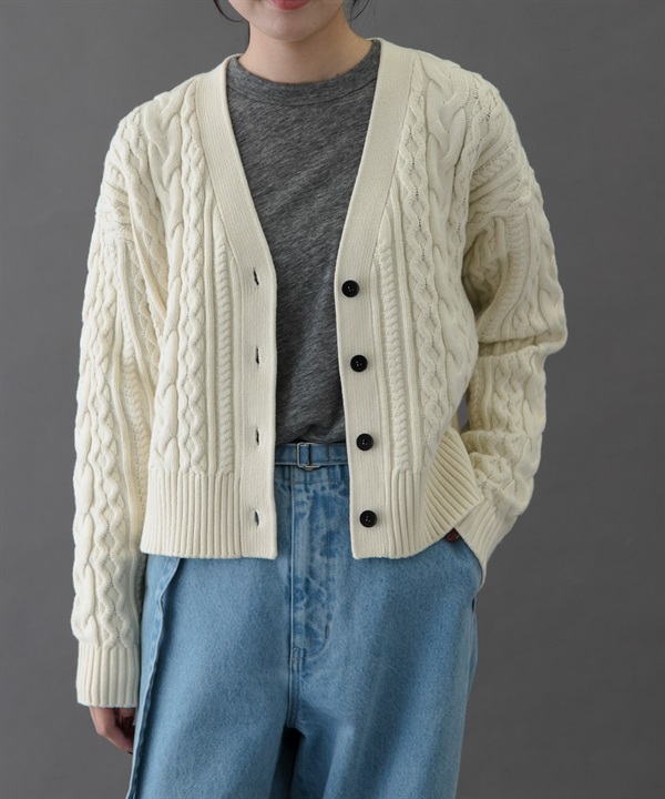 FORK&SPOON 麻花V領開襟衫