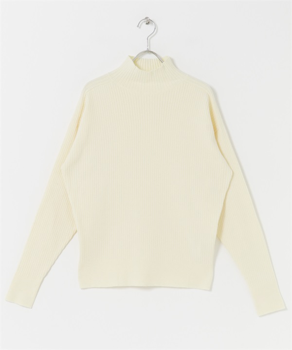 FORK&SPOON 寬羅紋高領針織衫(米色-1-OFF WHITE)