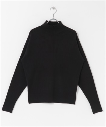 FORK&SPOON 寬羅紋高領針織衫(黑色-1-BLACK)