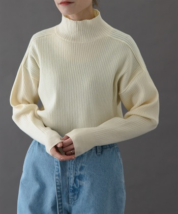 FORK&SPOON 寬羅紋高領針織衫