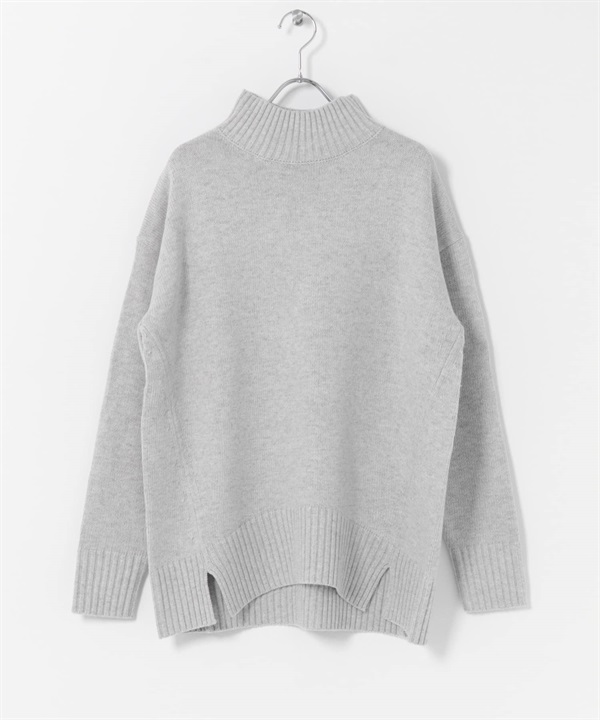 FORK&SPOON 高領長版針織衫(灰色-1-其他灰色)