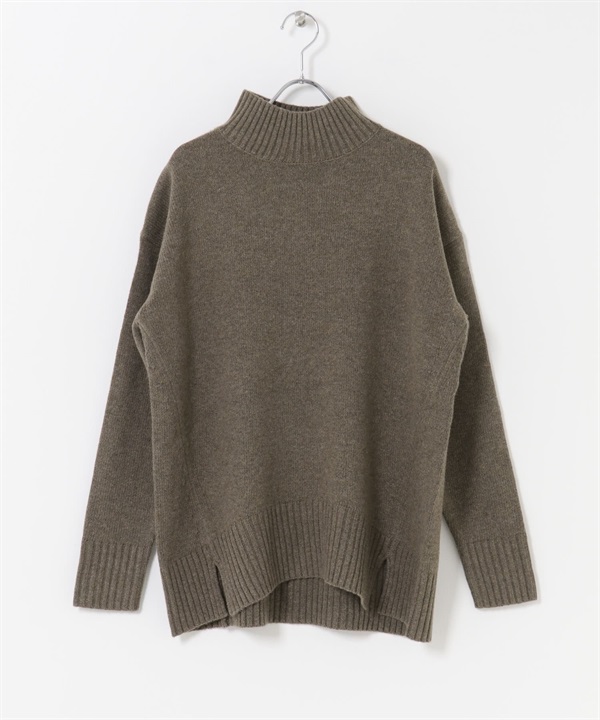 FORK&SPOON 高領長版針織衫(棕色-1-其他棕色)