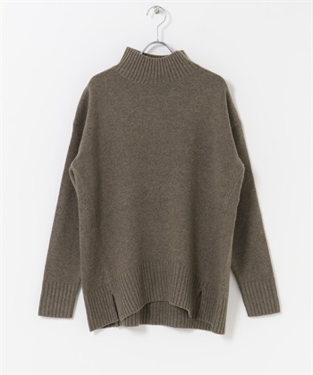 FORK&SPOON 高領長版針織衫(棕色-1-其他棕色)