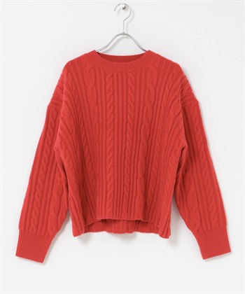 FORK&SPOON 麻花針織衫(橘色-1-ORANGE)