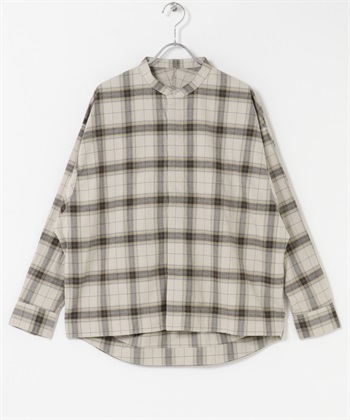 FORK&SPOON 起毛格紋襯衫(膚色格紋-1-其他膚色)