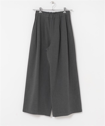 FORK&SPOON 仿羊毛雙褶寬褲(炭灰色-1-其他灰色)