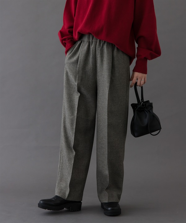FORK&SPOON 仿羊毛斜紋輕便長褲