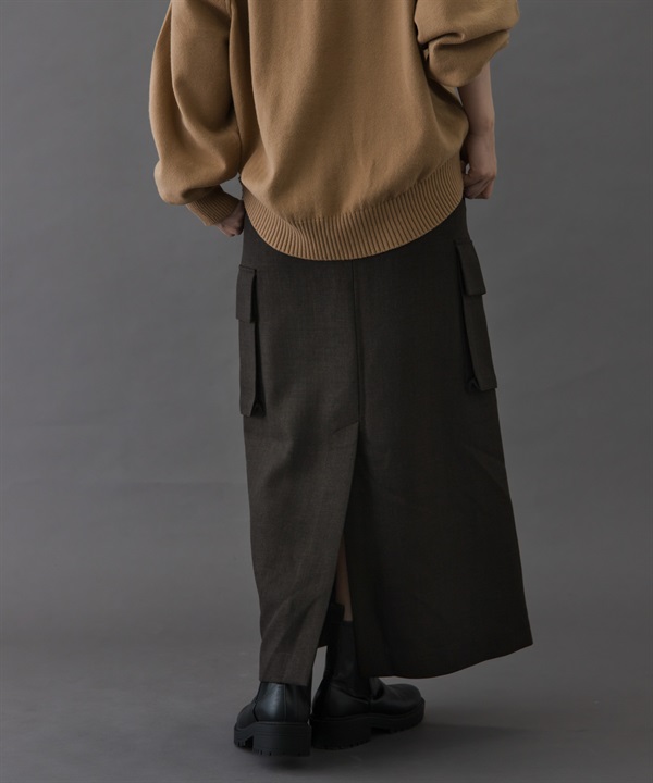 FORK&SPOON 仿羊毛斜紋長裙