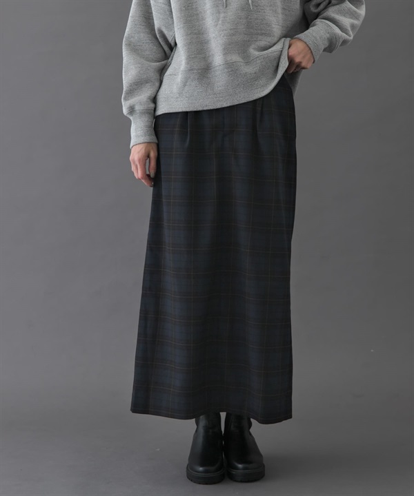 FORK&SPOON 格紋直筒裙