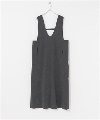 FORK&SPOON 仿羊毛背心裙(炭灰色-1-其他灰色)