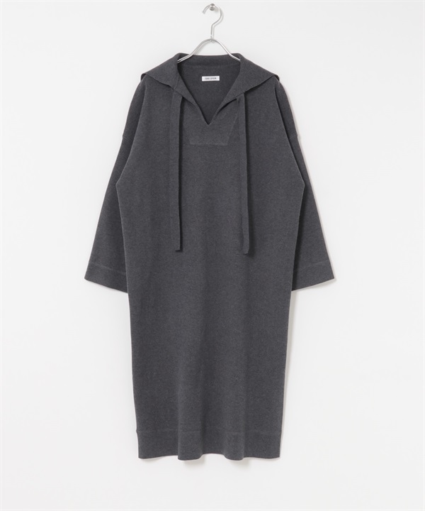 FORK&SPOON 水手領針織洋裝(炭灰色-1-CHARCOAL GRAY)