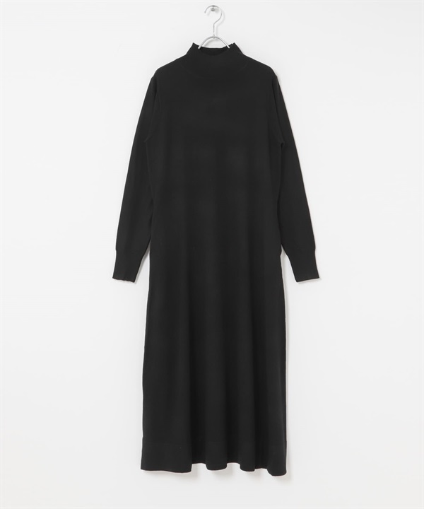 FORK&SPOON 高領傘狀針織洋裝(黑色-1-BLACK)