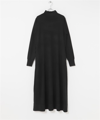 FORK&SPOON 高領傘狀針織洋裝(黑色-1-BLACK)