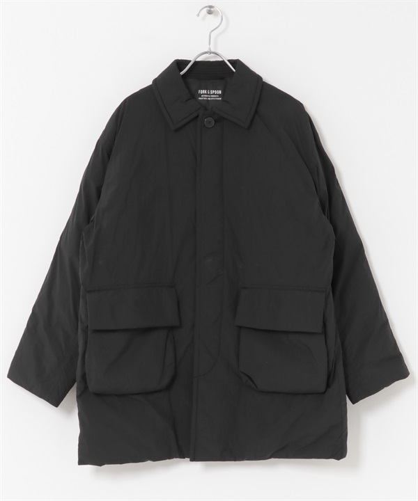 FORK&SPOON SORONA巴爾瑪肯領大衣(黑色-1-BLACK)