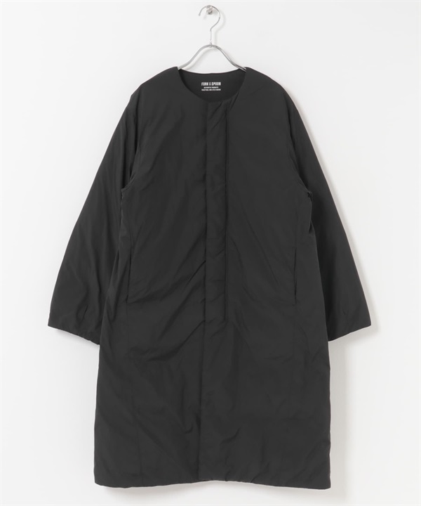 FORK&SPOON SORONA無領大衣(黑色-1-BLACK)