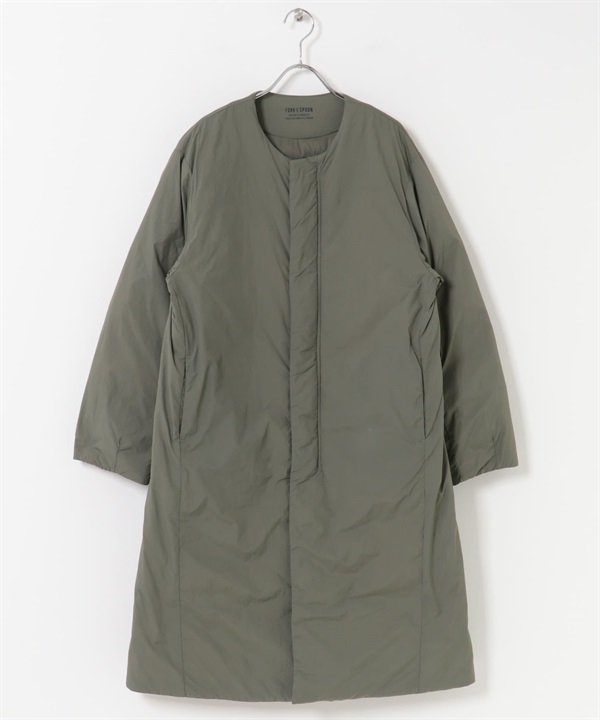 FORK&SPOON SORONA無領大衣(卡其綠-1-KHAKI)