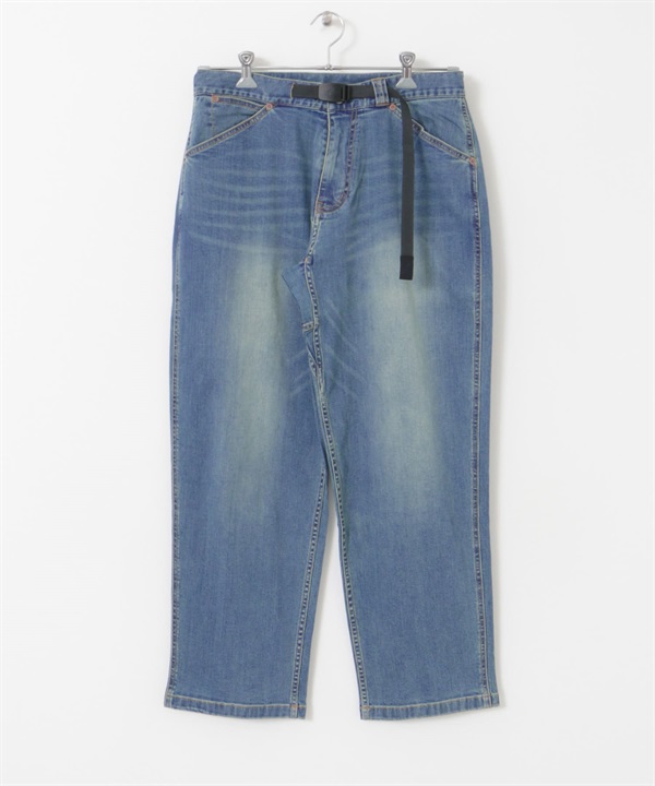 【別注】GRAMICCI / 牛仔登山寬褲(牛仔仿舊-S-LIGHT INDIGO BLUE)